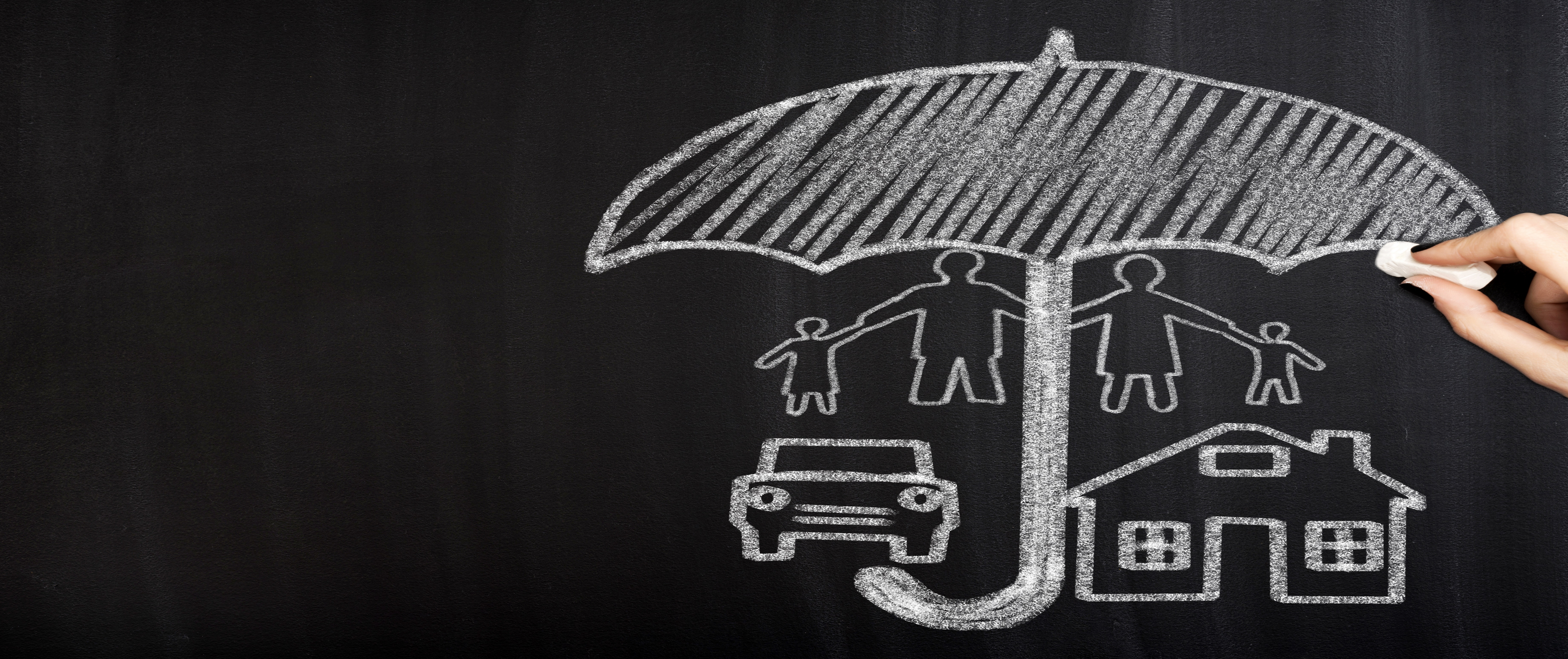 Drawing of an insurance umbrella